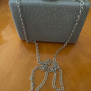 Silver Mesh Chain Crossbody Bag